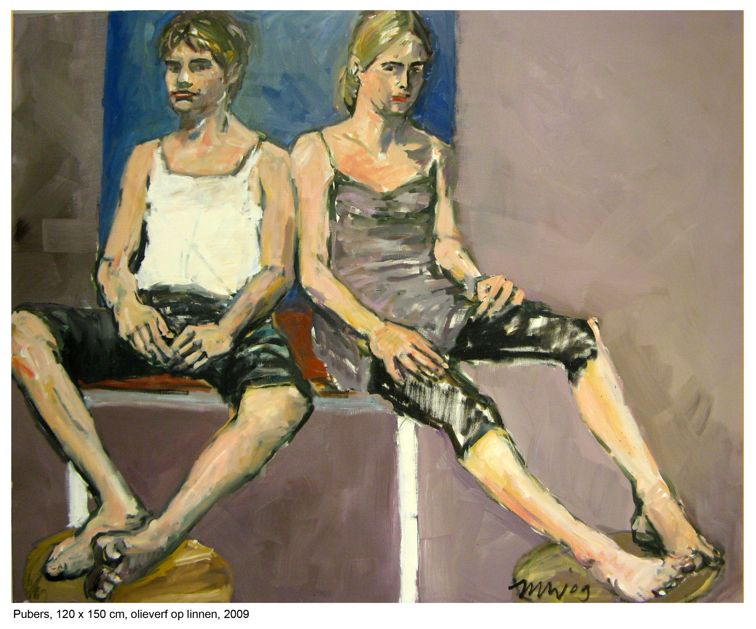 Jana en Tom, 120 x 150 cm, olieverf op linnen, 2009